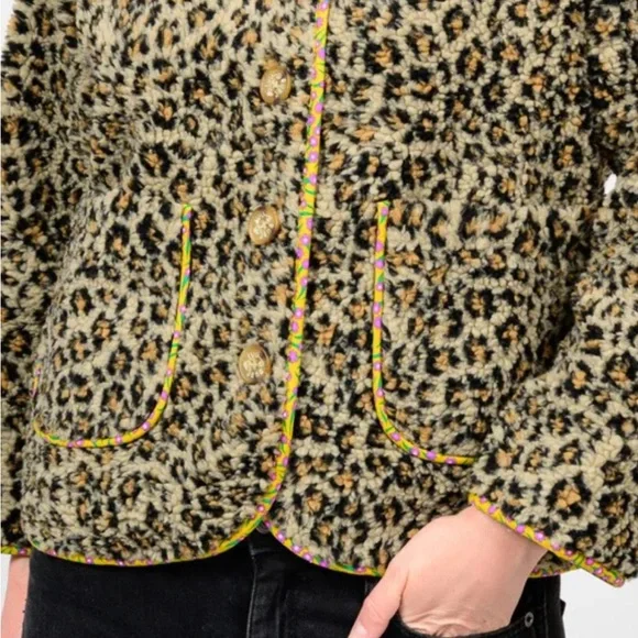 Ivy Jane Leopard Print Jacket with Yellow Accents - Picture 5 of 6